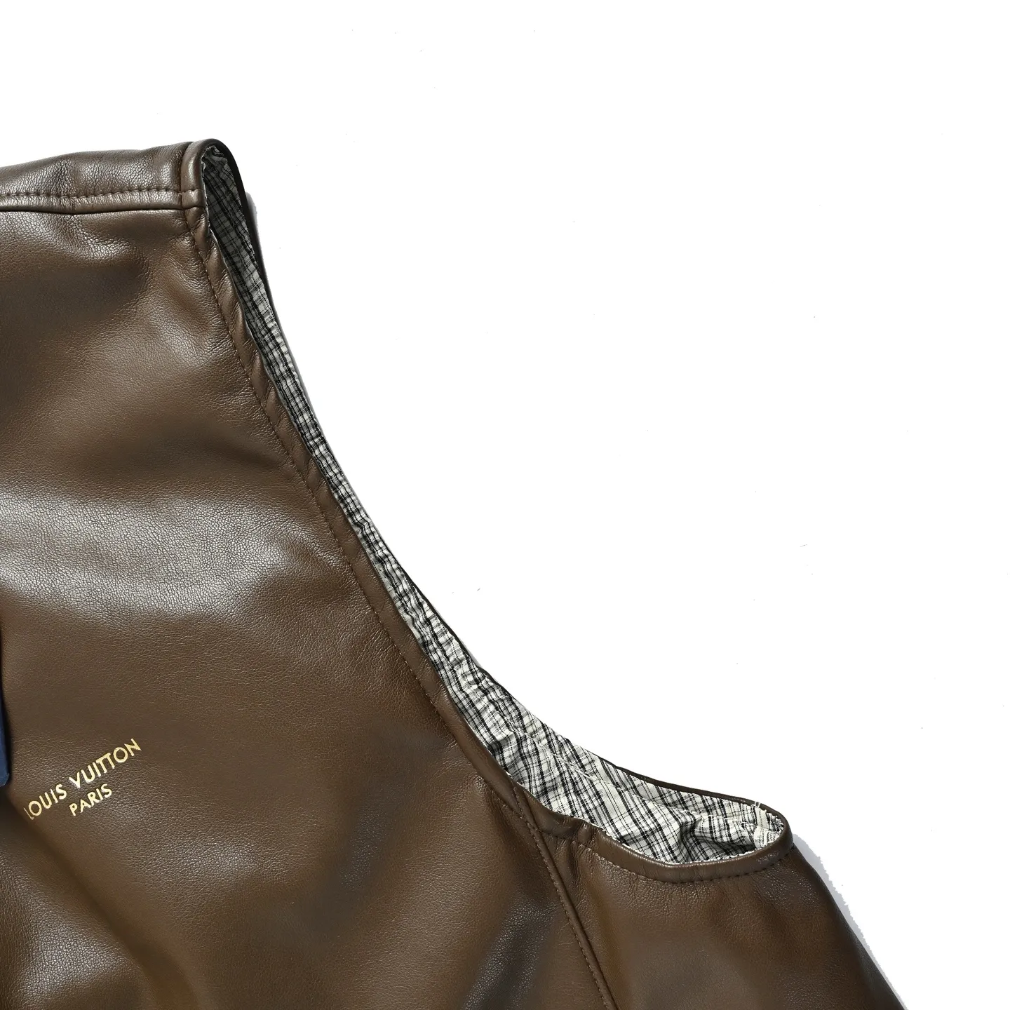 Louis Vuitton/Louis Vuitton checked leather double-sided vest